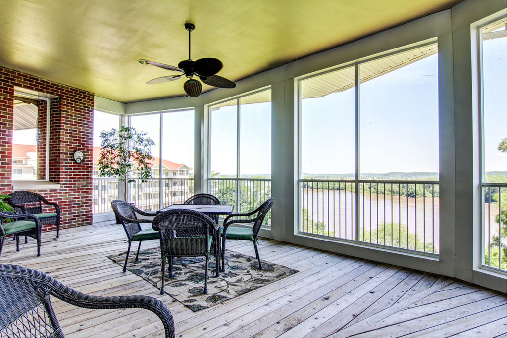 Screen enclosed decks for community use at Heisinger Bluffs